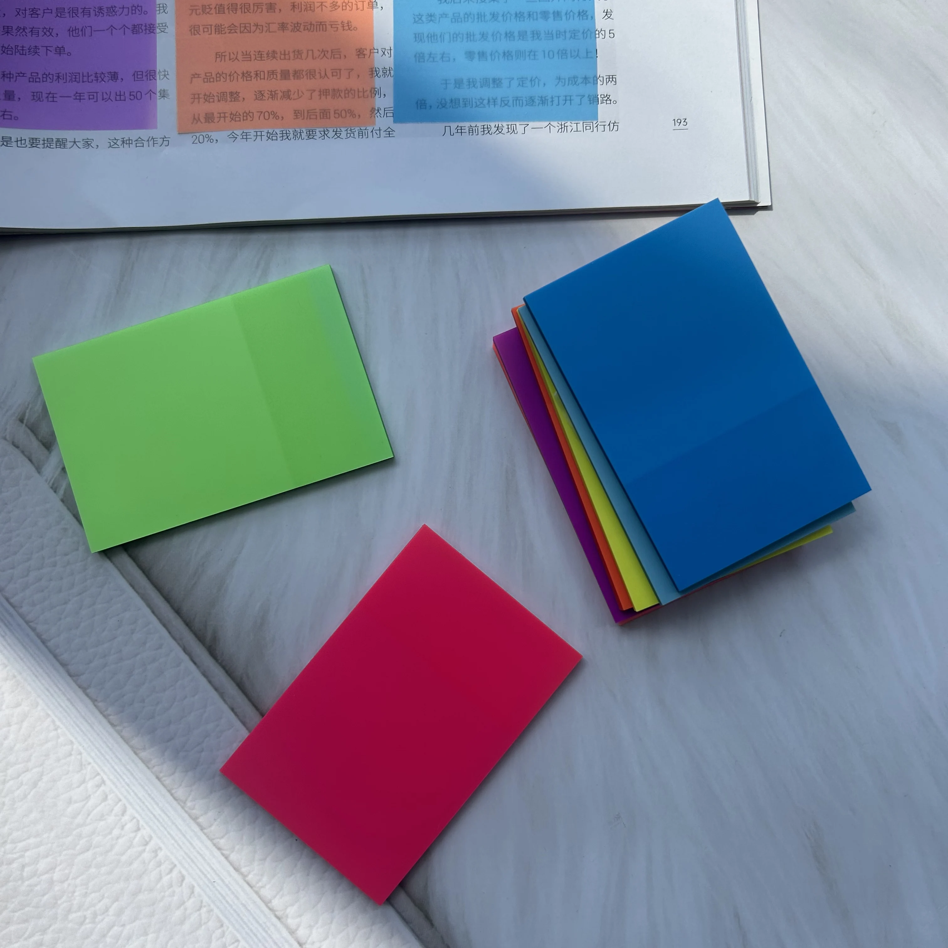 50-400Sheets Transparent Colorful Index Creative Memo Pads Office School Stationery Self-Adhesive Stickers Sticky Note Pads