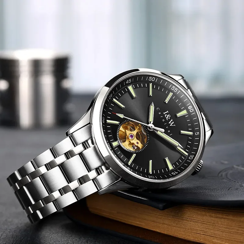 IW カーニバル機械式腕時計自動運動サファイアミラー高級アクセサリー男性用発光防水メンズ腕時計