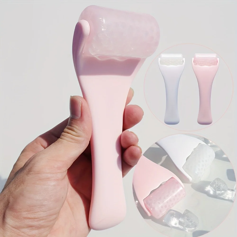 Rodillo de hielo de gel para el cuidado facial, adecuado para rostro y cuerpo, compresa fría que calienta para levantar el beige, reduce las ojeras, limpieza reutilizable