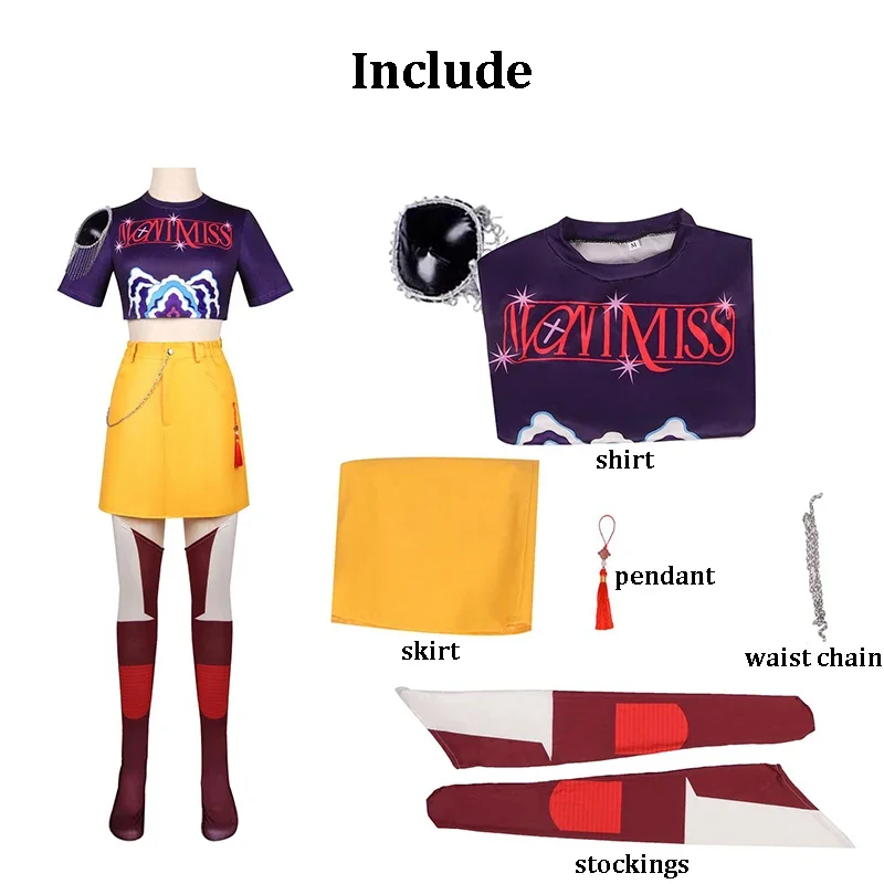 Kpop رومي زوي ميرا تأثيري حلي شعر مستعار المرأة هالوين كرنفال حفلة لعب الأدوار فستان أنيمي البدلة الزي #5