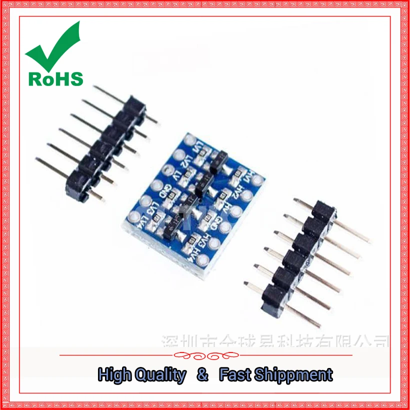 5V-3V IIC UART SPI y otros módulos de conversión de nivel de cuatro vías Placa de cuatro pines
