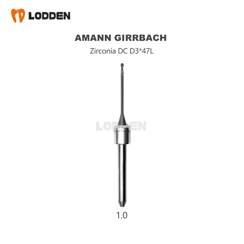 Amann Girrbach Dental Milling Burs For Grinding Zirconia Shank 3mm L47mm DC Diamond Coating Drill Diameter 2.5/1.0/0.6mm Tools