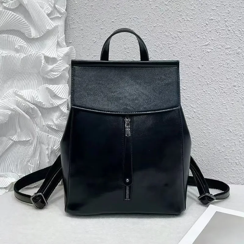 Genuine Leather Backpack Shoulder Bag for Women Rucksack Book Real Cowhide Girl Female Sling Messenger Cross Body Bags Backpacks