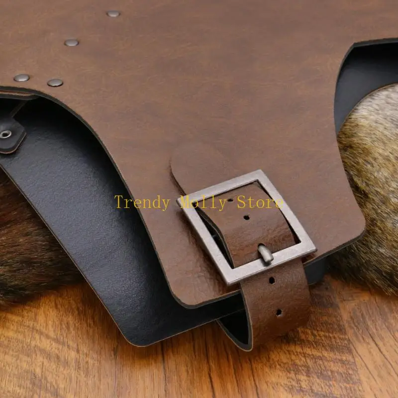 N5KB Armadura cuero sintético para pecho y los hombros, protector pecho Medieval, chaleco armadura corporal, regalo