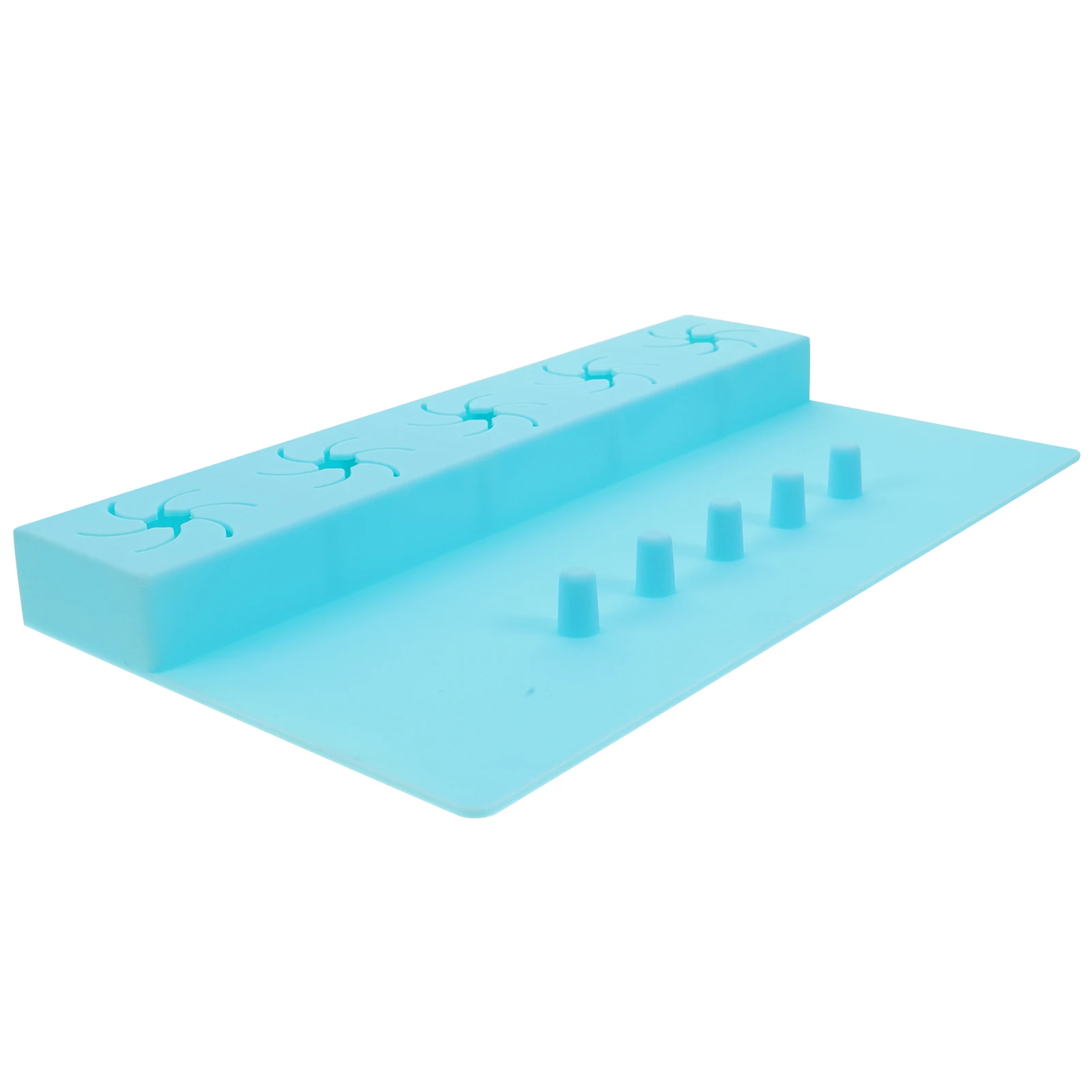 ที่วางเครื่องสำอางซิลิโคน ที่จัดระเบียบยาทาเล็บ 5 ขวด ขาตั้งยึดติด ผิวเรียบ ล้างทำความสะอาดได้ สำหรับมืออาชีพและใช้ในบ้าน