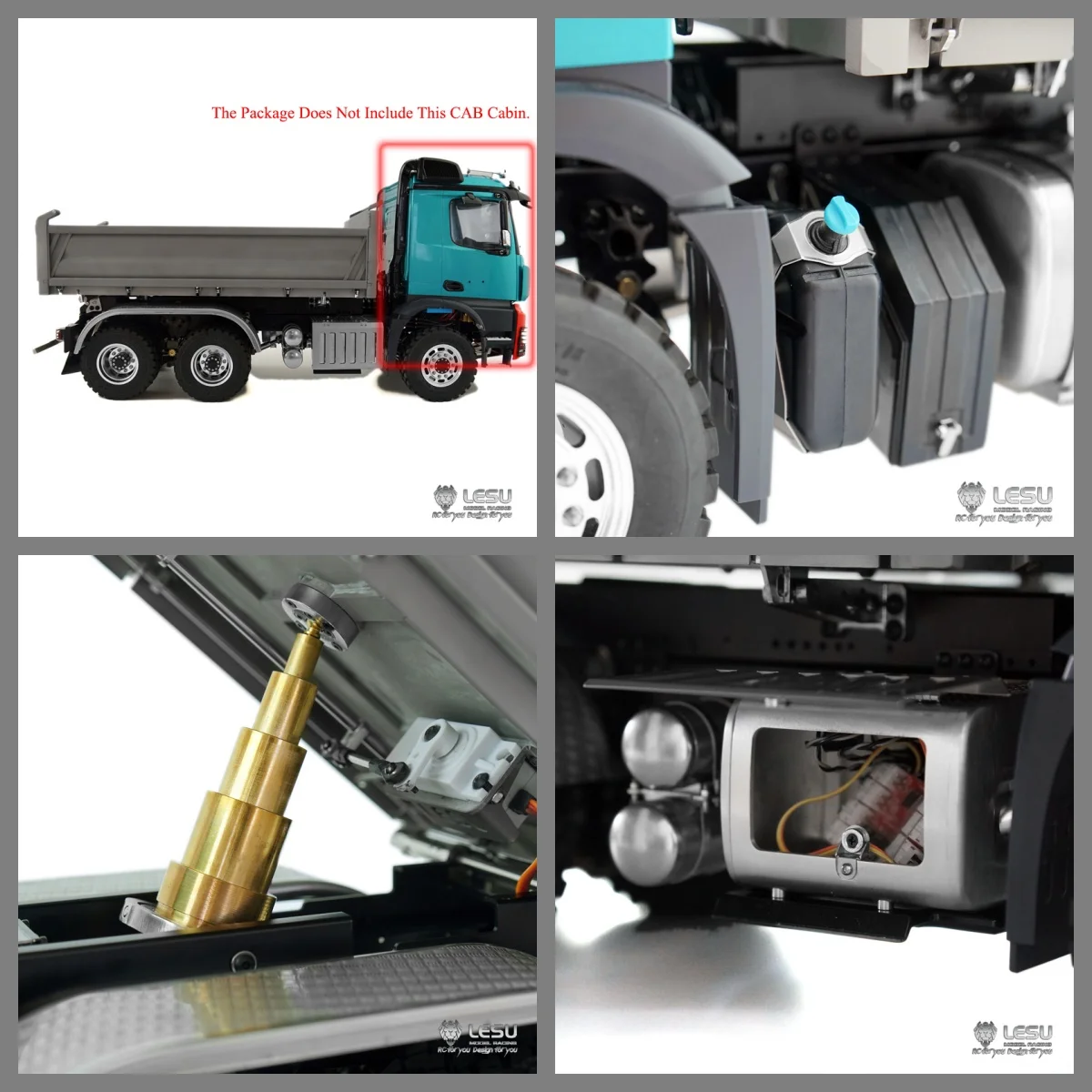 

Подарок LESU 1/14 3 оси 6*6 Трехходовой радиоуправляемый самосвал 3348 Самосвал DIY с ESC Light Sound без салонных игрушек для мальчиков TH11431