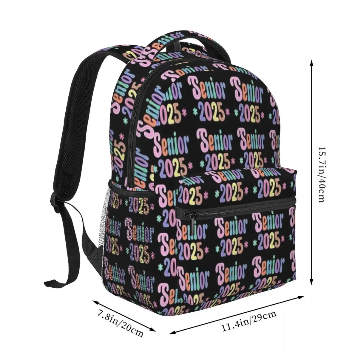 Mochila escolar multicolor para estudiantes, morral de gran capacidad, estilo Retro Vibe, a la moda, para uso diario, 2025