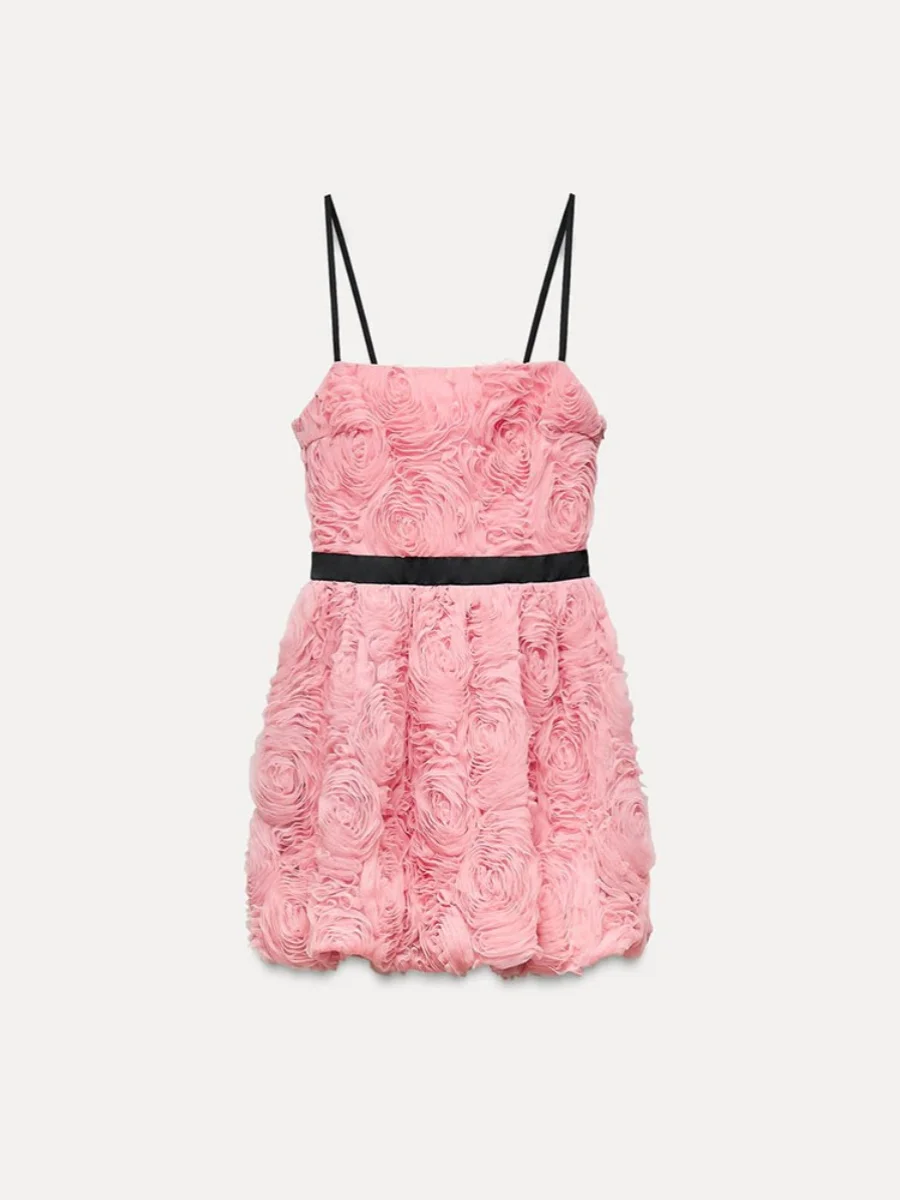 Sommer 2024 Neue Damen Dr. Floral Texture ort Rock Trägerkleid Ele Sle European Faion 00 % andere Materialien