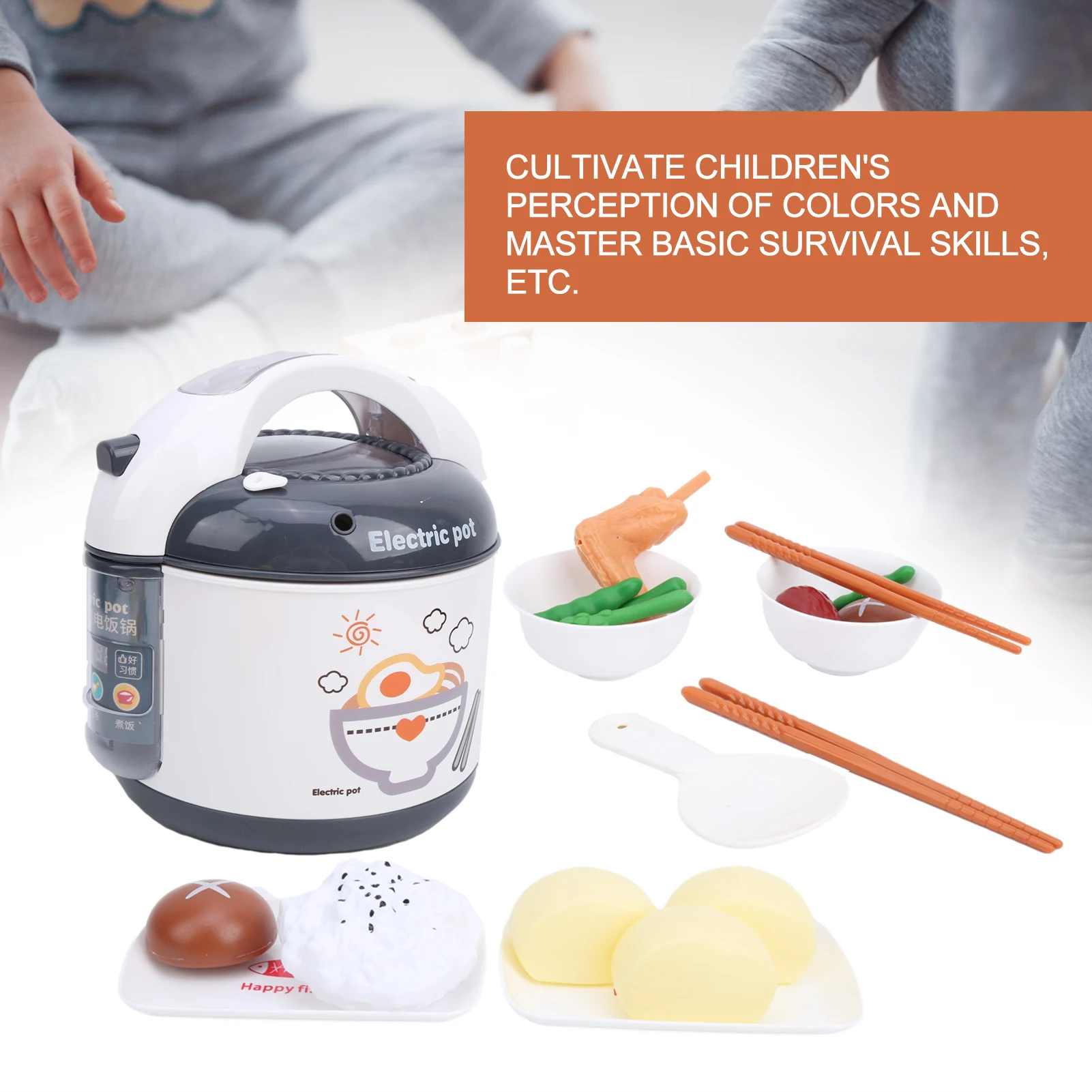 ZK30 Crianças Panela de Arroz Brinquedo Simulação de Plástico Crianças Utensílios de Cozinha Conjunto de Brinquedos