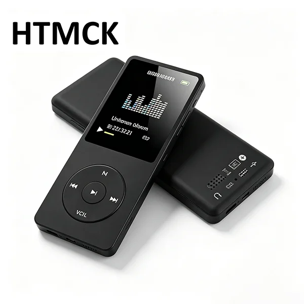 HTMCK Portable Bluetooth MP3 Player, LCD Screen HiFi Lossless Music Player, Support FM Radio, Video Playback, E‑Book Reading