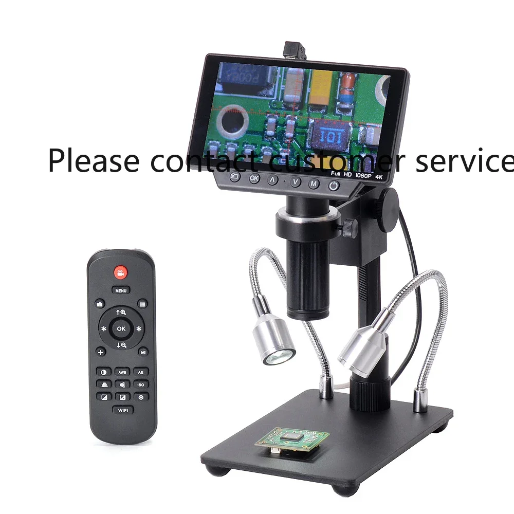 

16MP 230X 4K 1080P 60FPS High Definition USB TF Card Output High Definition Industrial Microscope ca mera with 5.0" Screen