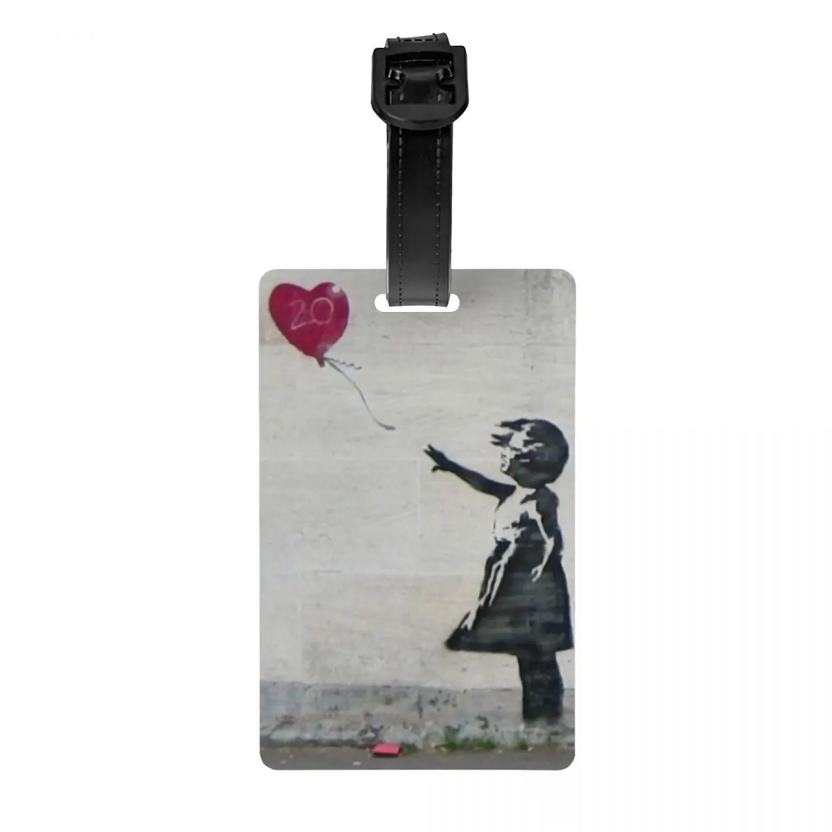 Custom Banksy Balloon Girl Luggage Tag Privacy Protection Street Graffiti Artist Baggage Tags Travel Bag Labels Suitcase