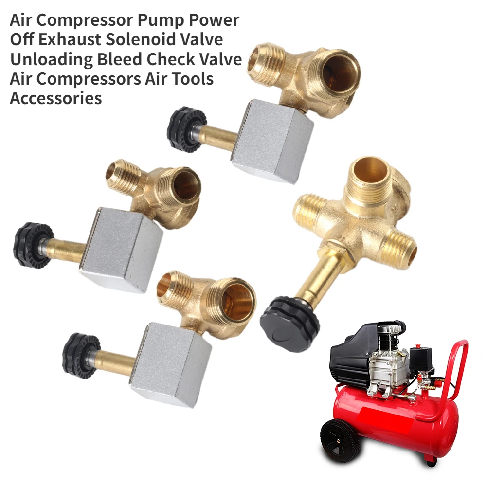 Air Compressor Pump Power Off Exhaust Solenoid Valve Unloading Bleed Check Valve Air Compressors Air Tools Accessories