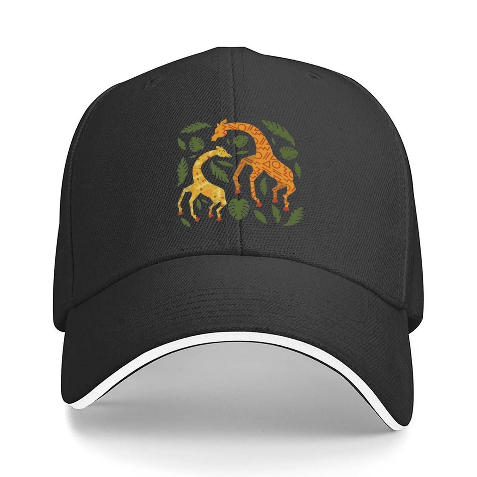 

Dancing Giraffes with Patterns Baseball Cap Military Cap Man Big Size Hat Beach Outing funny hat Man Women's