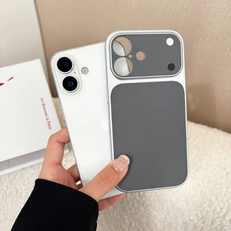 Vintage Solid Color Leather Texture Phone Case For iPhone 17 13 14 15 Pro Max 16 Plus Luxury Business Mobile Phone Armor Cover view 5