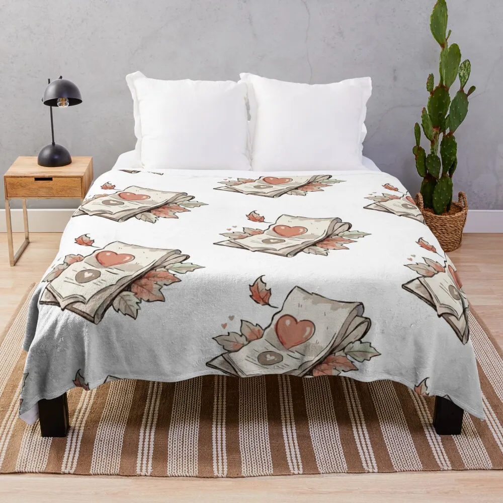 

Parchment heart and leaves Throw Blanket Blankets Sofas Of Decoration Summer Beddings Sofas Blankets