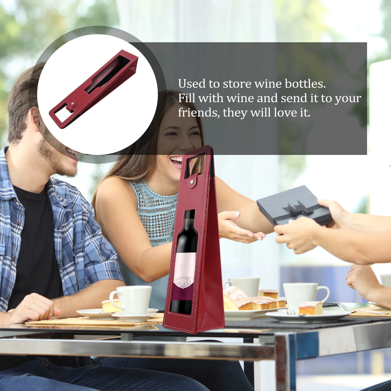 

Wine Bag Red Pouch Tote Bottle Carrier Gift Creative Portable Durable Reusable Storage Party Housewarming Occasions