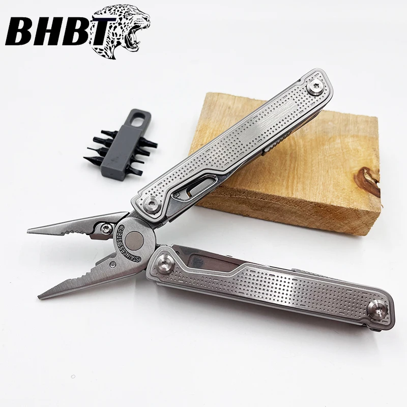 

BHBT 25 в 1, многофункциональный инструмент, плоскогубцы, карманный нож, портативный многофункциональный инструмент для выживания на открытом воздухе, EDC, многофункциональный инструмент с набором бит