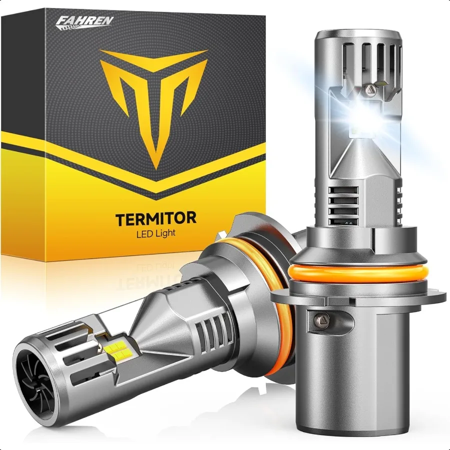 

Лампа FAHREN 9007 [Модернизированная и яркая] 33000LM 800% HB5 Противотуманная фара 6500k Белая IP68 Водонепроницаемая с охлаждающим вентилятором 1:1 Мини-размер