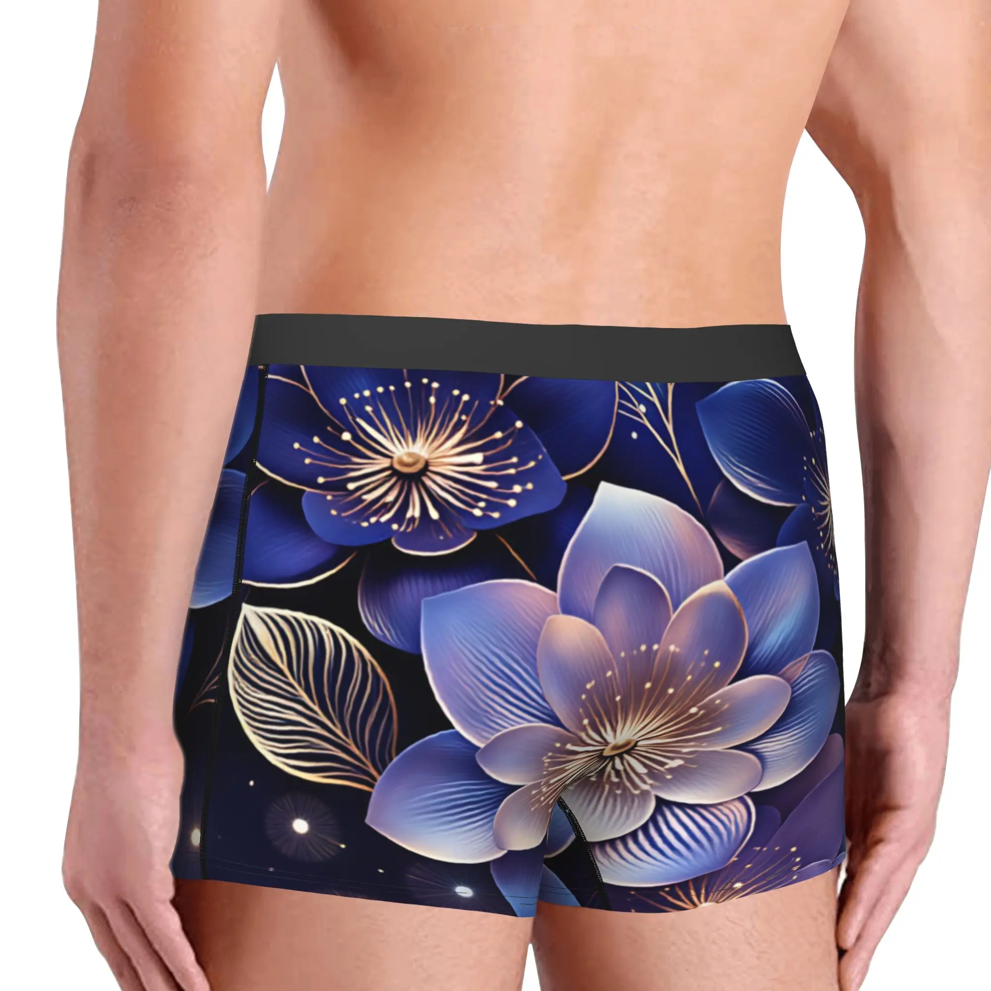 Fashion Trend 3D Flowers Boxers Shorts Men Luxury High 3D Floral Briefs Underwear Funny Underpants