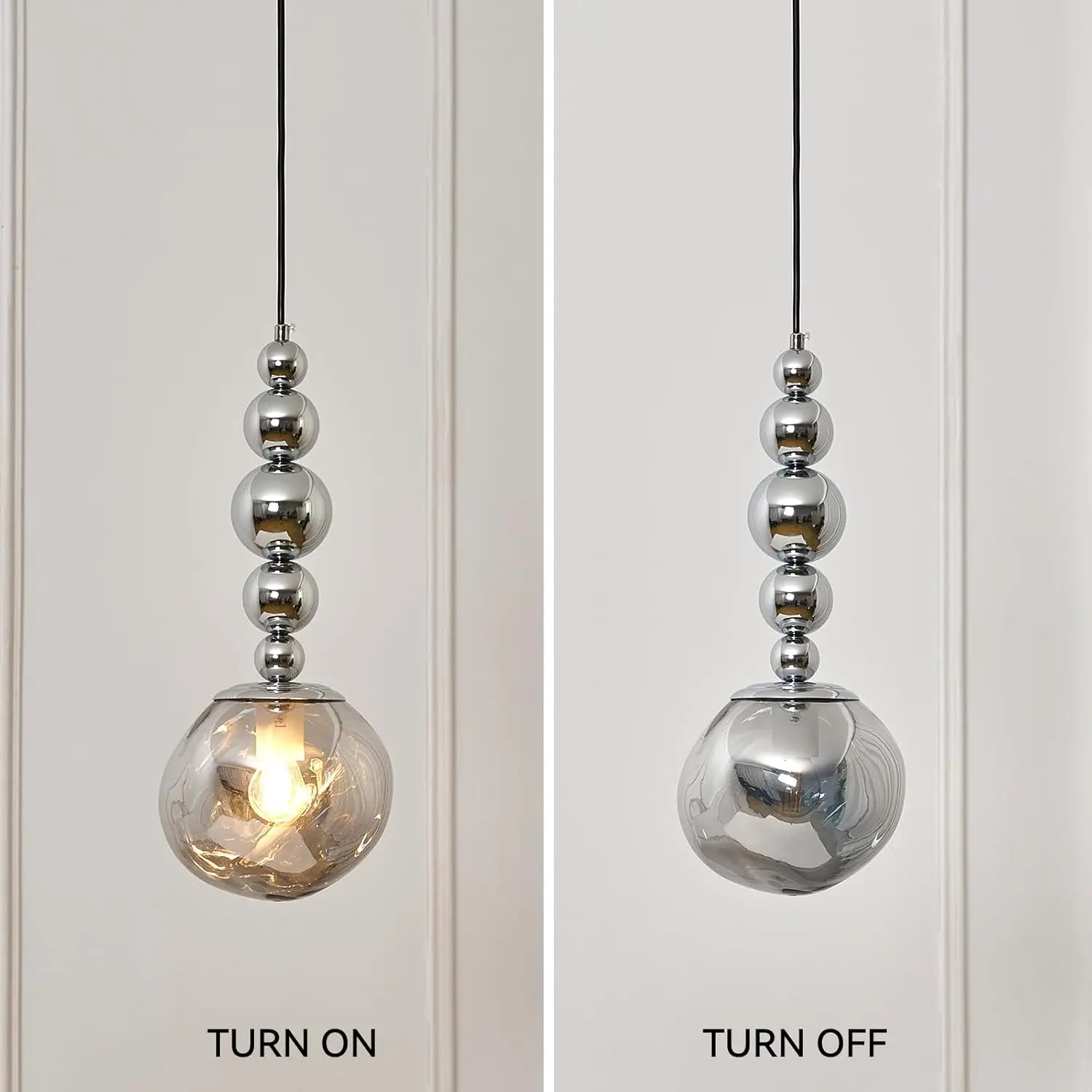 Modern Chrome Pendant Lights Kitchen Island Hanging Light Fixtures Irregular Imitation Stone Shape Chandelier for Dinning Room