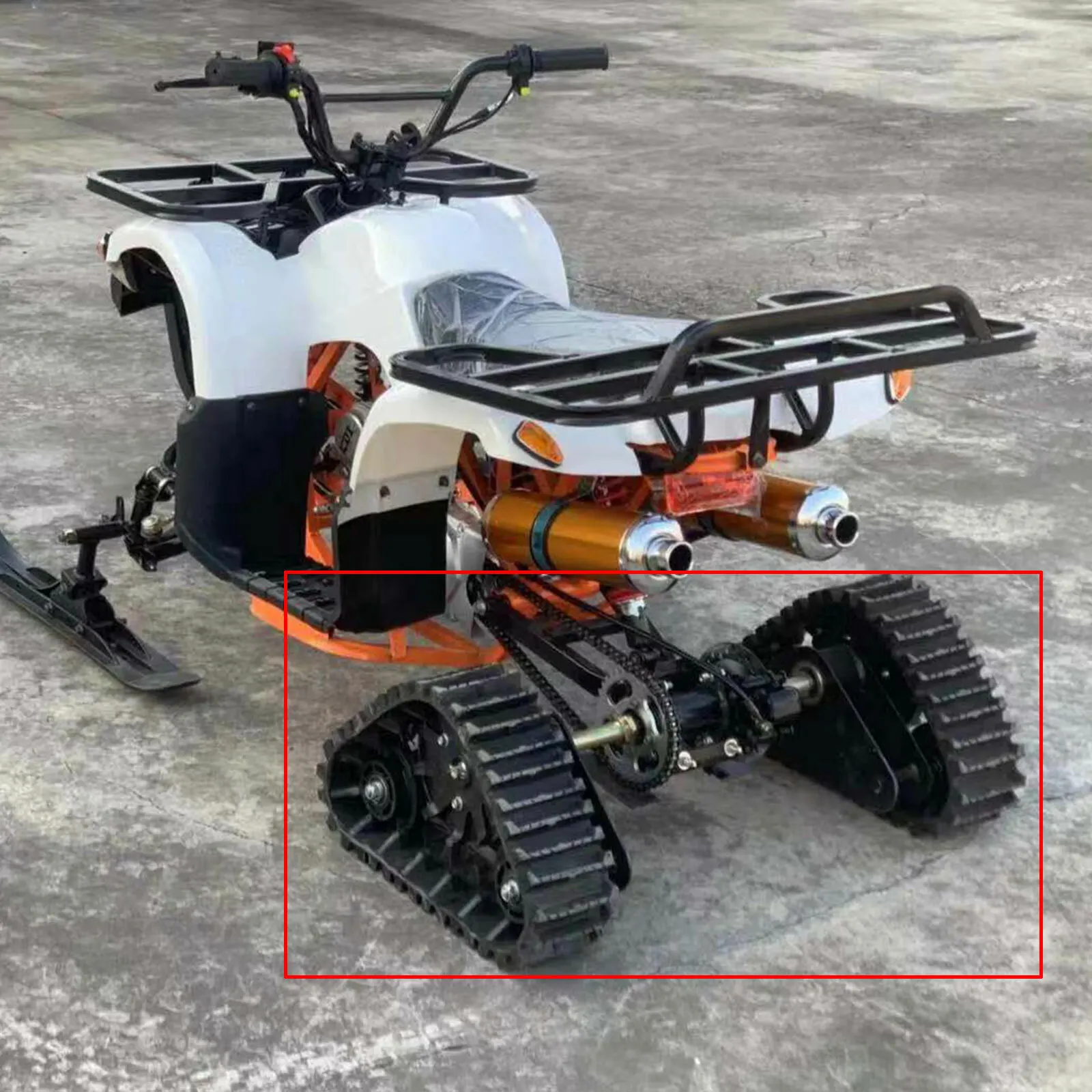 Coppia di binari di sabbia in gomma da neve per ruote posteriori Go Kart, ATV, UTV e Buggy