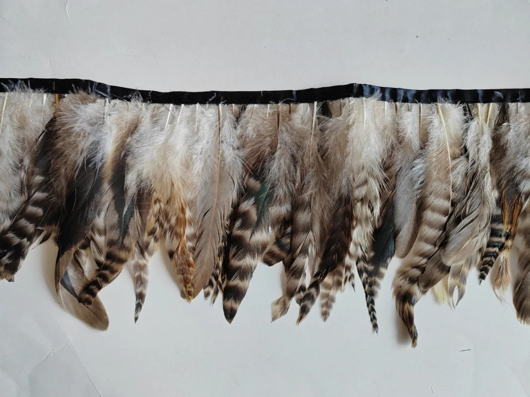 

Перья Бахрома, 2 ярда - Натуральная отделка перьев петуха шиншиллы, высота 6–8 дюймов, высота 15-20 см,