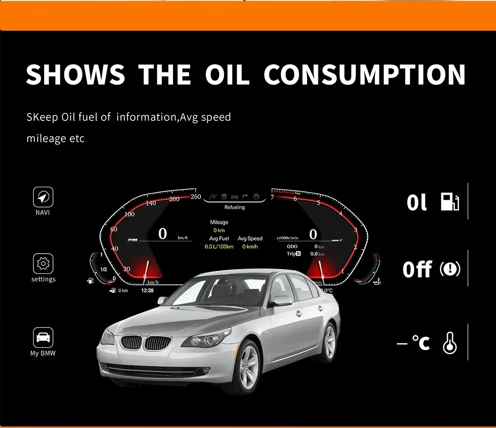 12.3 "Ultimo originale cruscotto digitale per auto cluster per strumento tachimetro LCD serie 5 E60 E61 E63 E64
