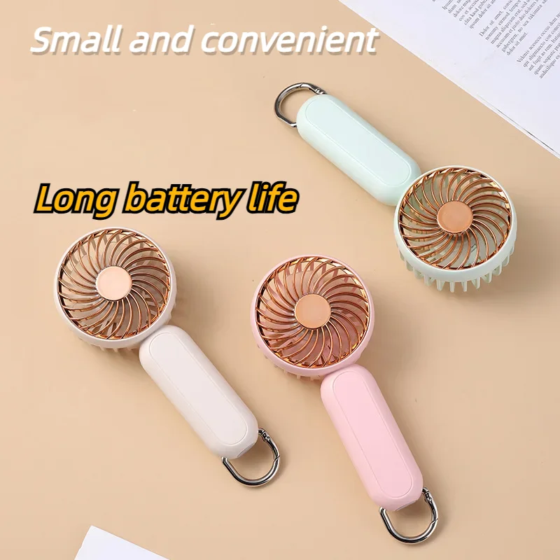 2024 Unisex Portable Fan Handheld Mini Fan USB Rechargeable Carabiner Fan Outdoor Small Fan Best Seller Kids Toys