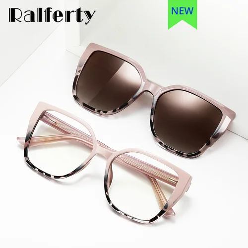 Imagen 1 del producto Ralferty gafas de sol magnéticas polarizadas de diseñador 2 en 1 gafas con Clip para mujer gafas de sol de conducción graduadas 0 lentes de dioptrías