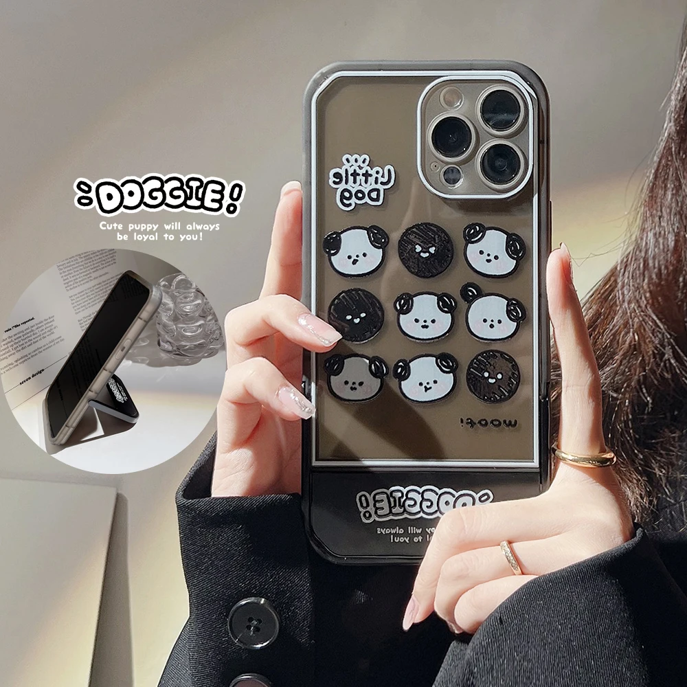 Funda de teléfono con soporte de silla de perro de dibujos animados para iPhone 14, 13, 12, 11, pro Max X, XR, 7, 8Plus, funda suave a prueba de golpes, 1140
