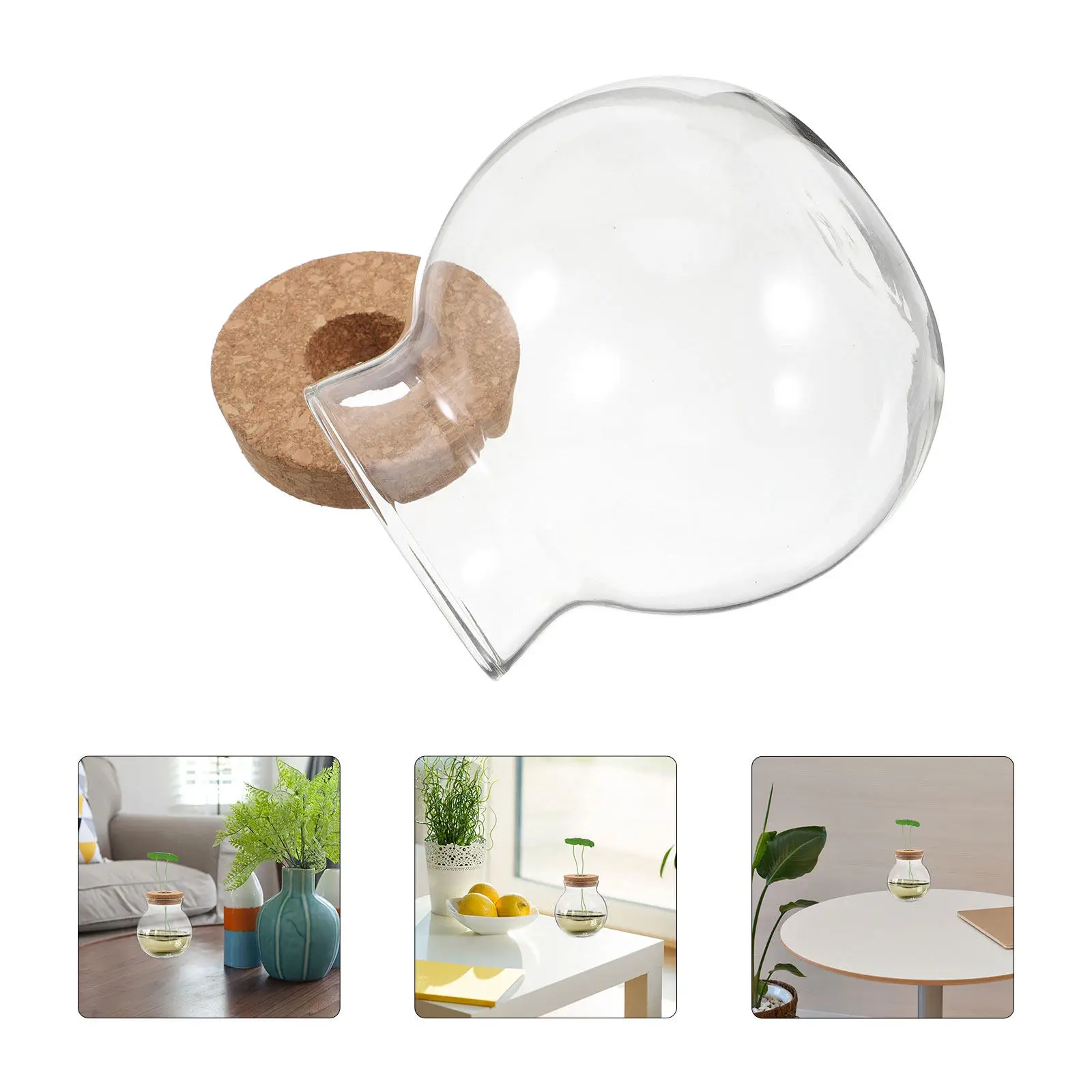 Micro-Landscape Glass Terrarium Bottle Clear Round Hydroponic Vase Plant Propagation Container Fish Bowl Desktop Office Home