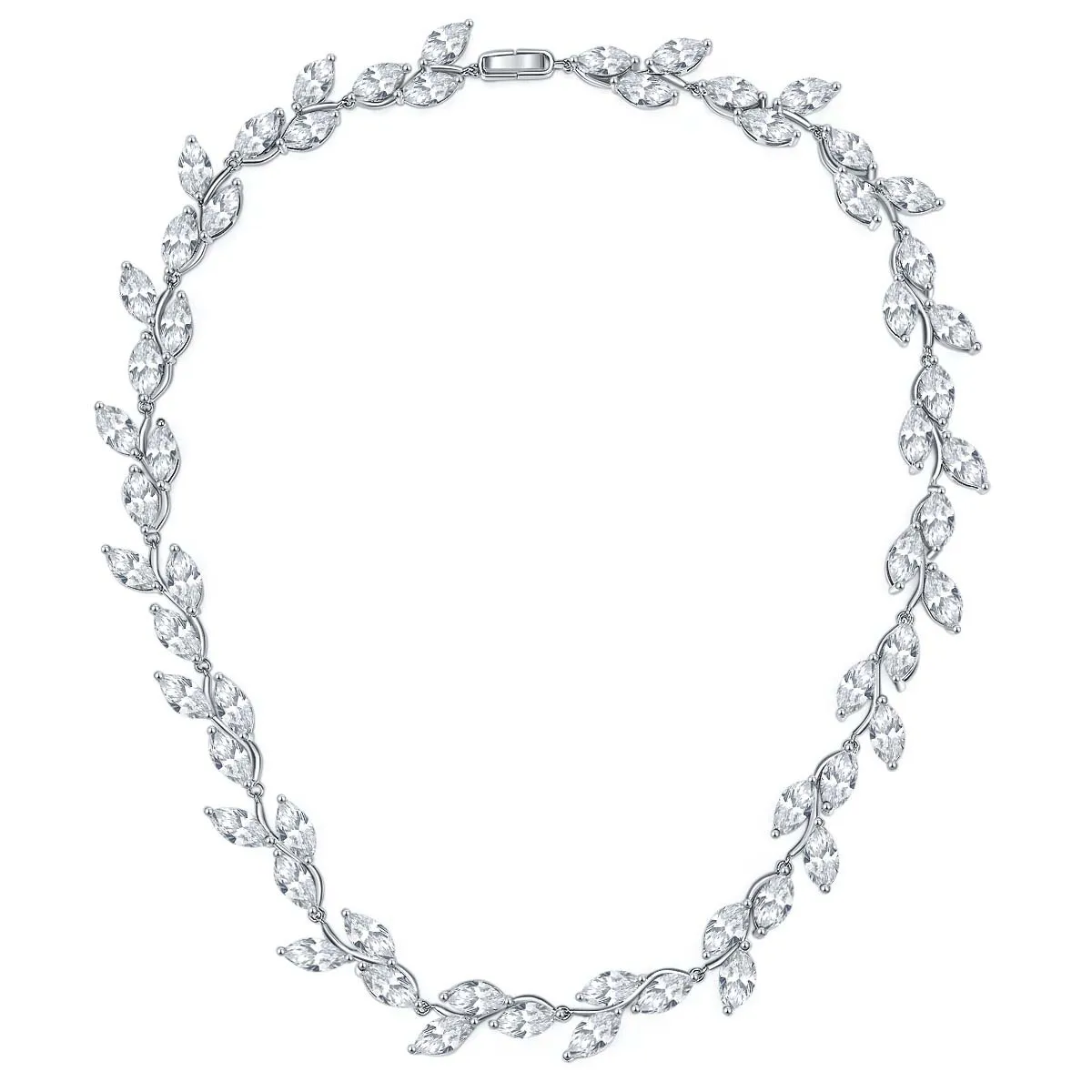 N Large Set Of Chain Horse Eye 4.5 * 9mm Mozzarella Diamond Leaf Full Diamond Necklace Luxury Style