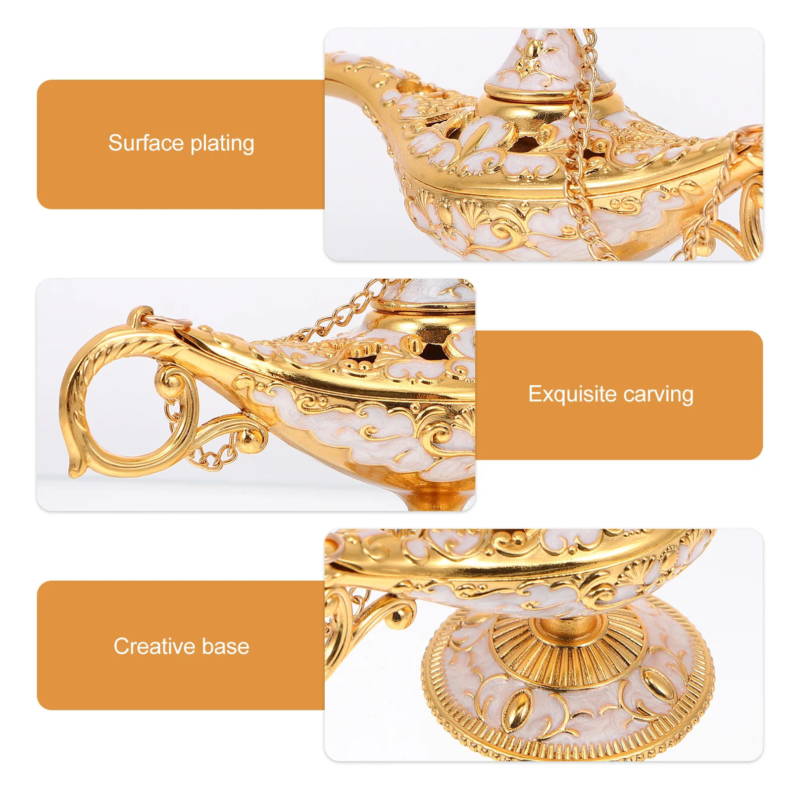 

1Pcs Simulated Classical Charm Lamp Decorative Metal Ornament for Home Garden Holiday Party Imitated Lamp Decorative Artware