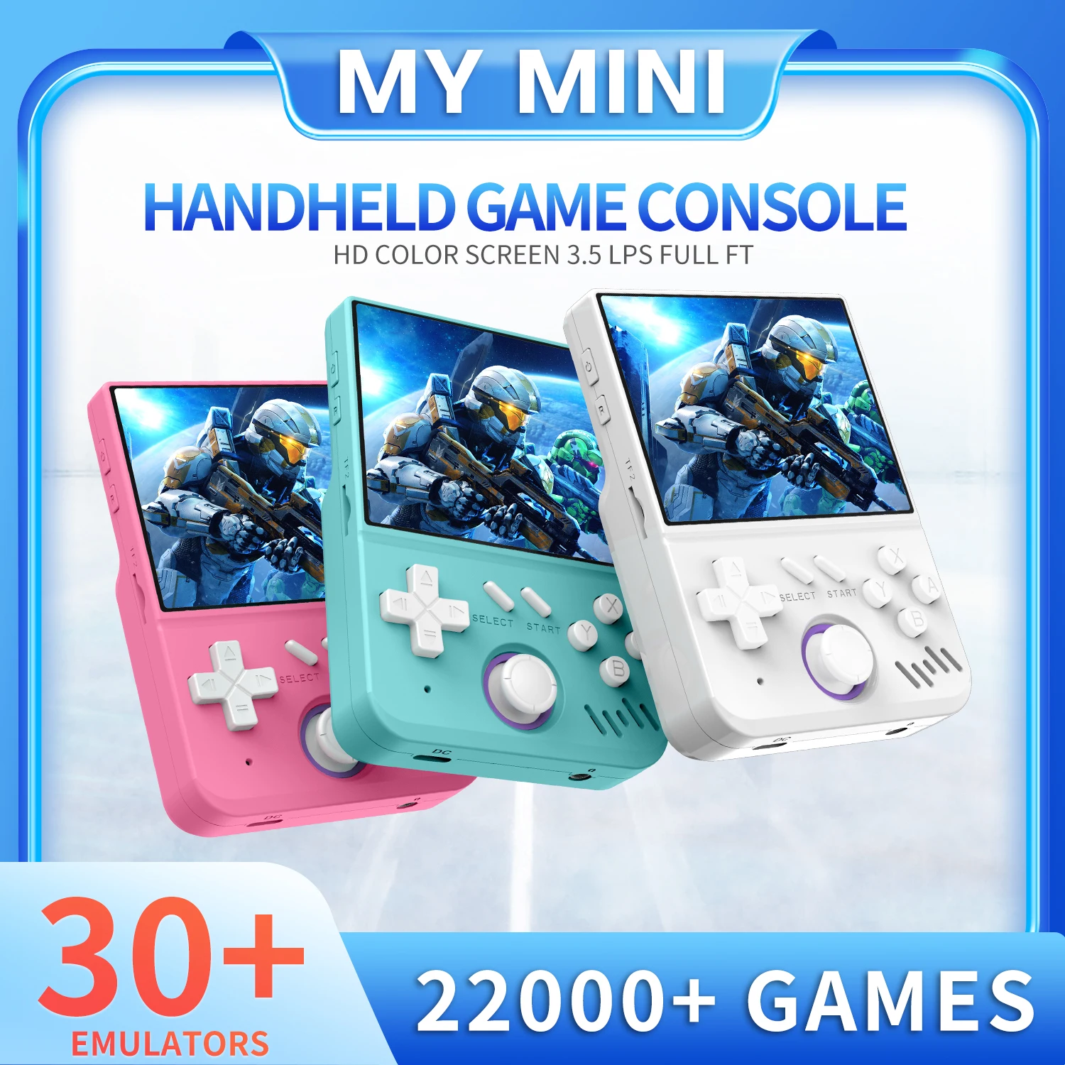 

MY MINI Retro Handheld Video Game Console 3.5-inch IPS Screen Linux System RK3326 Chip Portable Classic Handheld Video Player