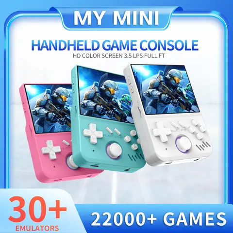 MY MINI 레트로 핸드 헬드 비디오 게임 콘솔 3.5 인치 IPS 스크린 리눅스 시스템 RK3326 칩 휴대용 클래식 핸드 헬드 비디오 플레이어