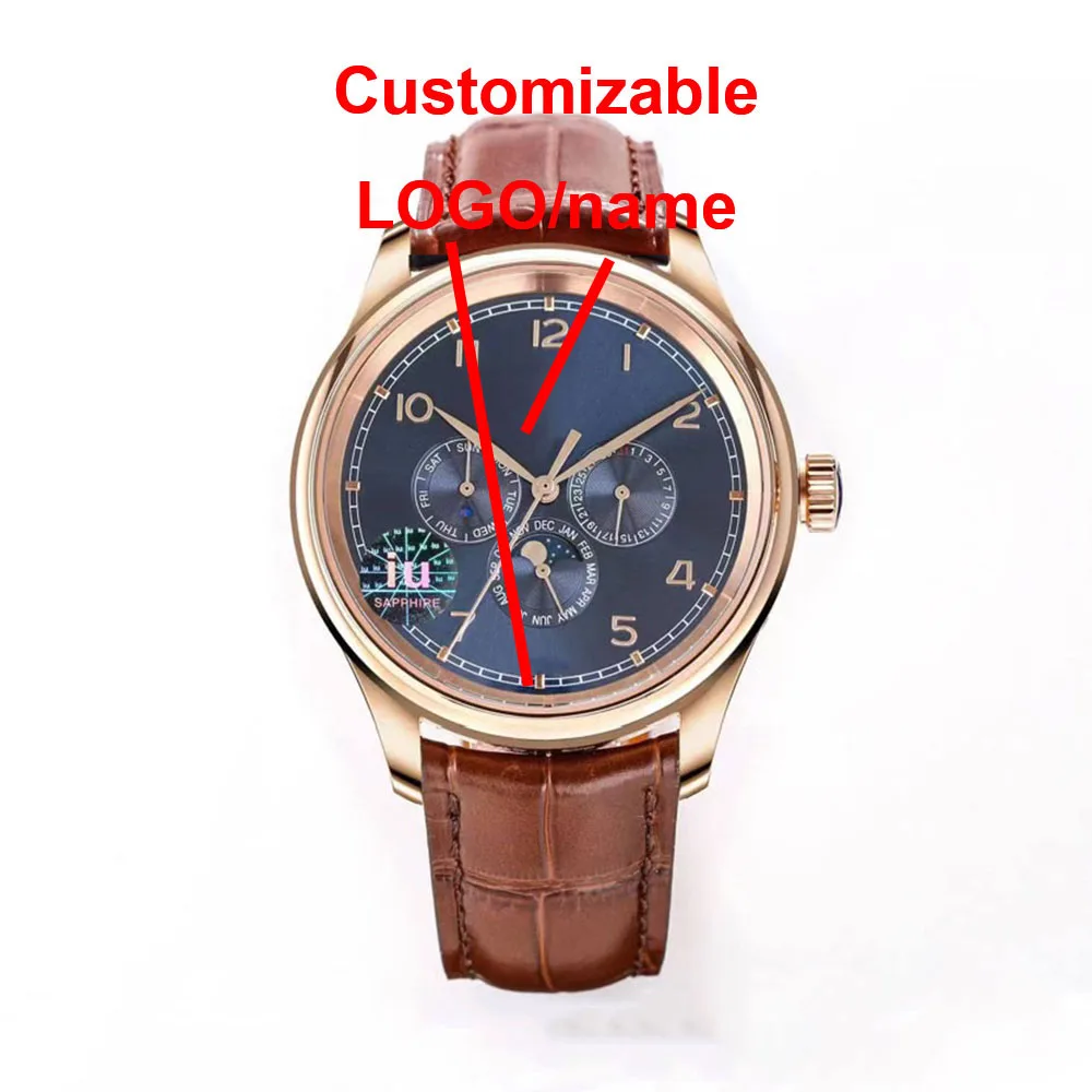 2025 ساعة جديدة قابلة للتخصيص كلاسيكية راقية ساعة ميكانيكية أوتوماتيكية بالكامل مقاومة للماء ساعة رجالي عصرية سلسلة ثلاث عيون #3