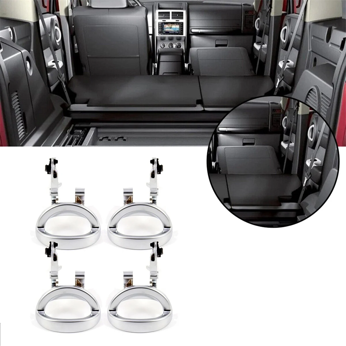 Classy-4 Pcs/Set Car Interior Door Handle Car Door Handle For Nitro 2007-2011 68004828AA 68004829AA