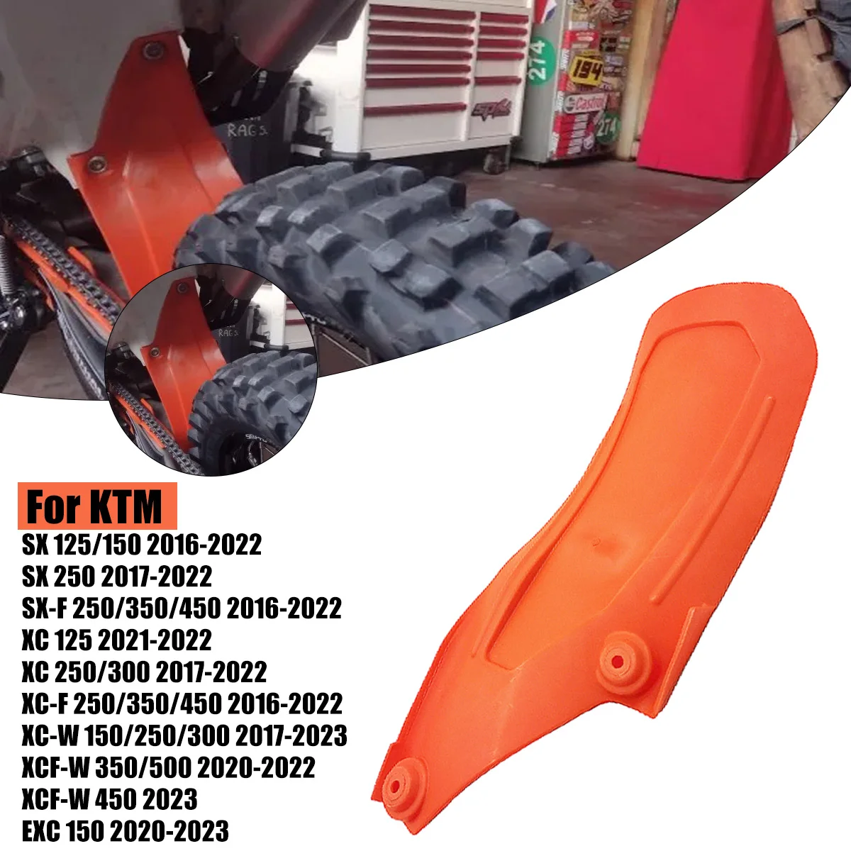 Motorrad-Gummi-Hinterradabdeckung Schutzblech für KTM EXC EXC-F SX XC 2016-2023 Husqvarna FE FC TE GasGas EC MC MX