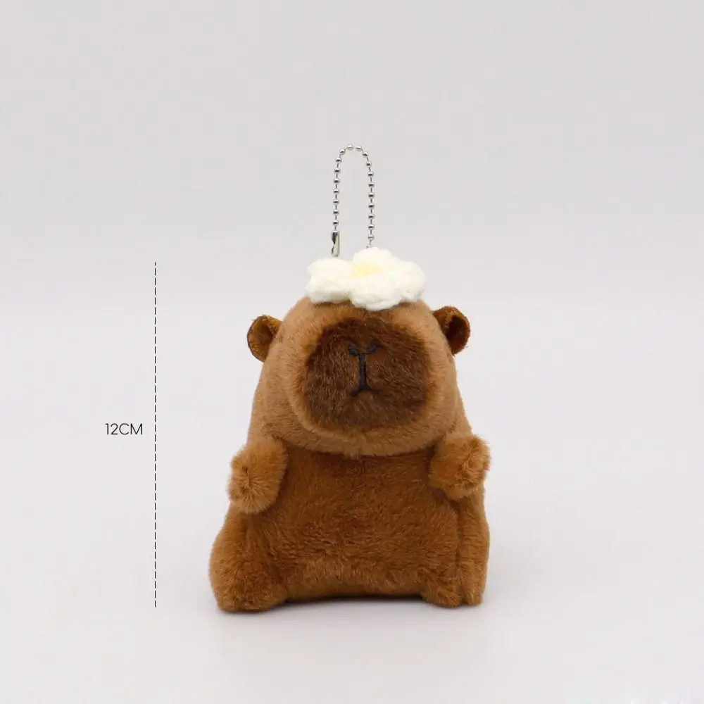 Uroczy breloczek z kapybarą w stylu kawaii, zabawka, symulacja herbaty mlecznej, miękka, puszysta ozdoba do torby.