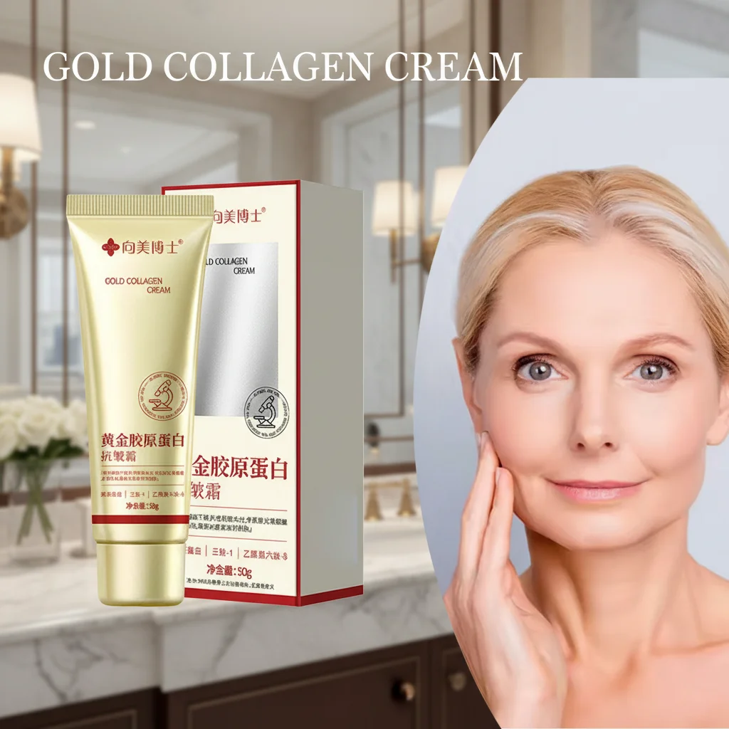 

Gold Collagen Anti-Wrinkle Cream Facial Moisturizer - Tightens Reduces Fine Lines Skin Care Product for Wrinkle Fade And Facial