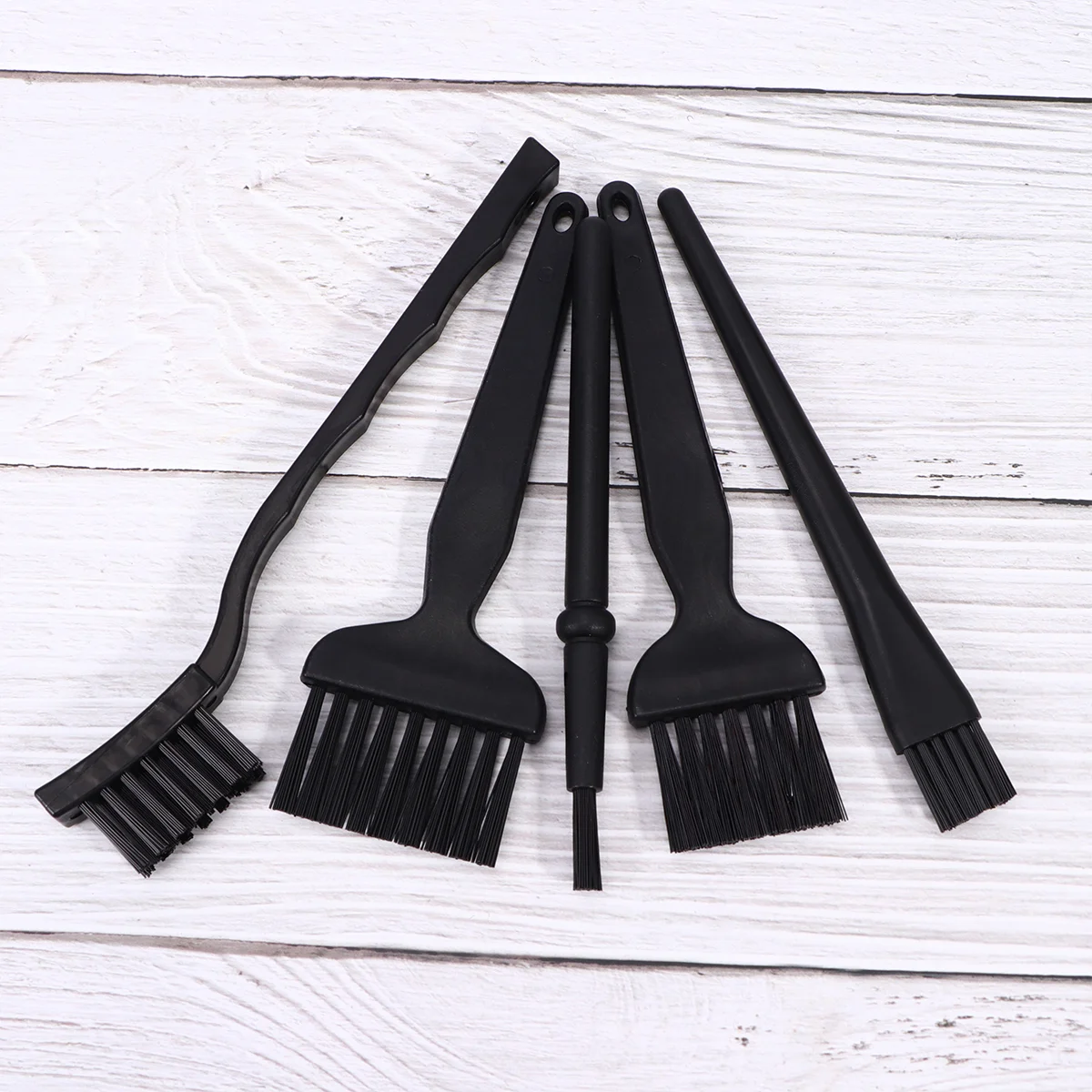 5pcs Static Brush ESD Safe Details Cleaning Brush Tool for Tablet PCB Repair Work (Black)