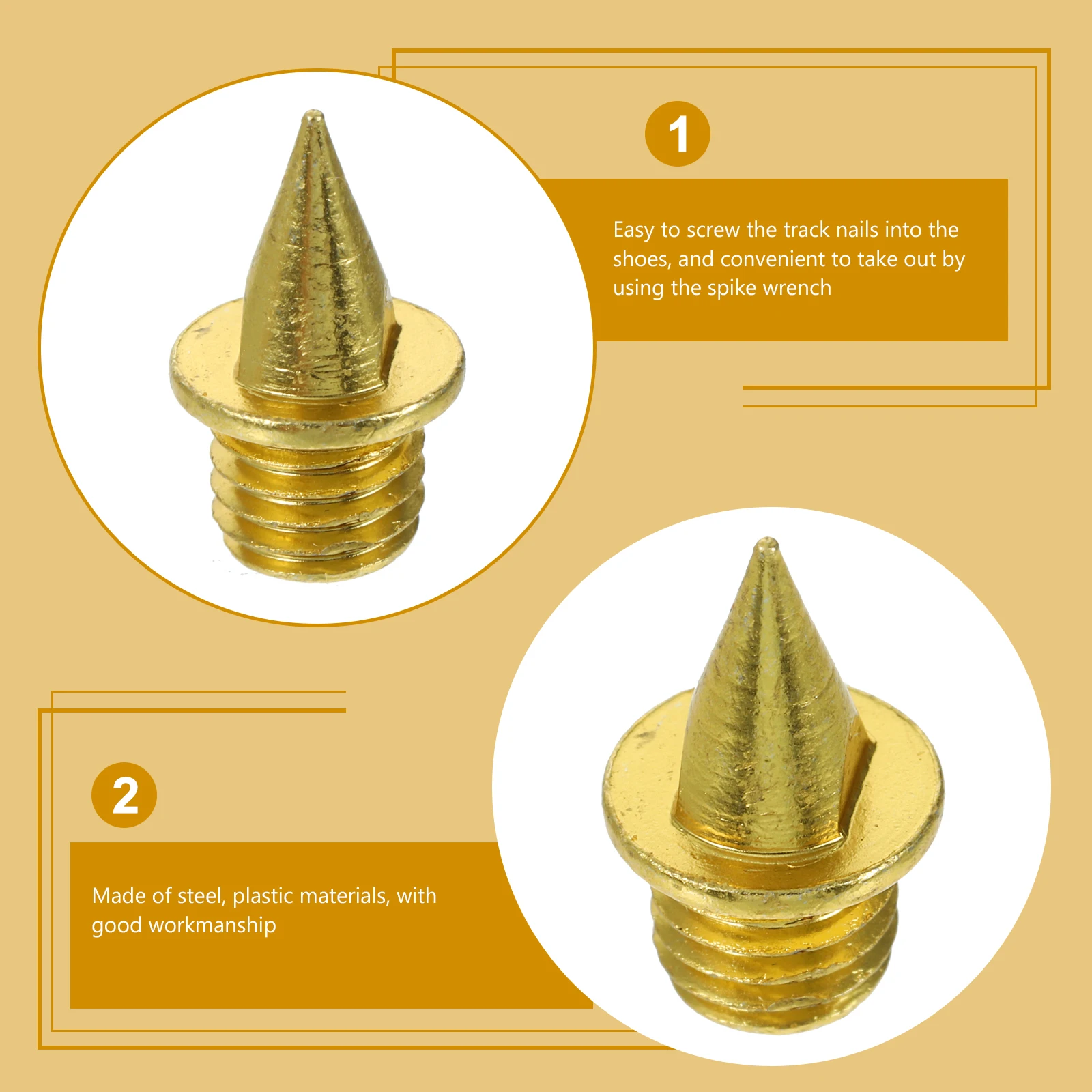 1 set Track Set Short Nails Shot Put Shoes Steel Golf Sports Shoes Spike Wrench Box Included Athletics Training Team