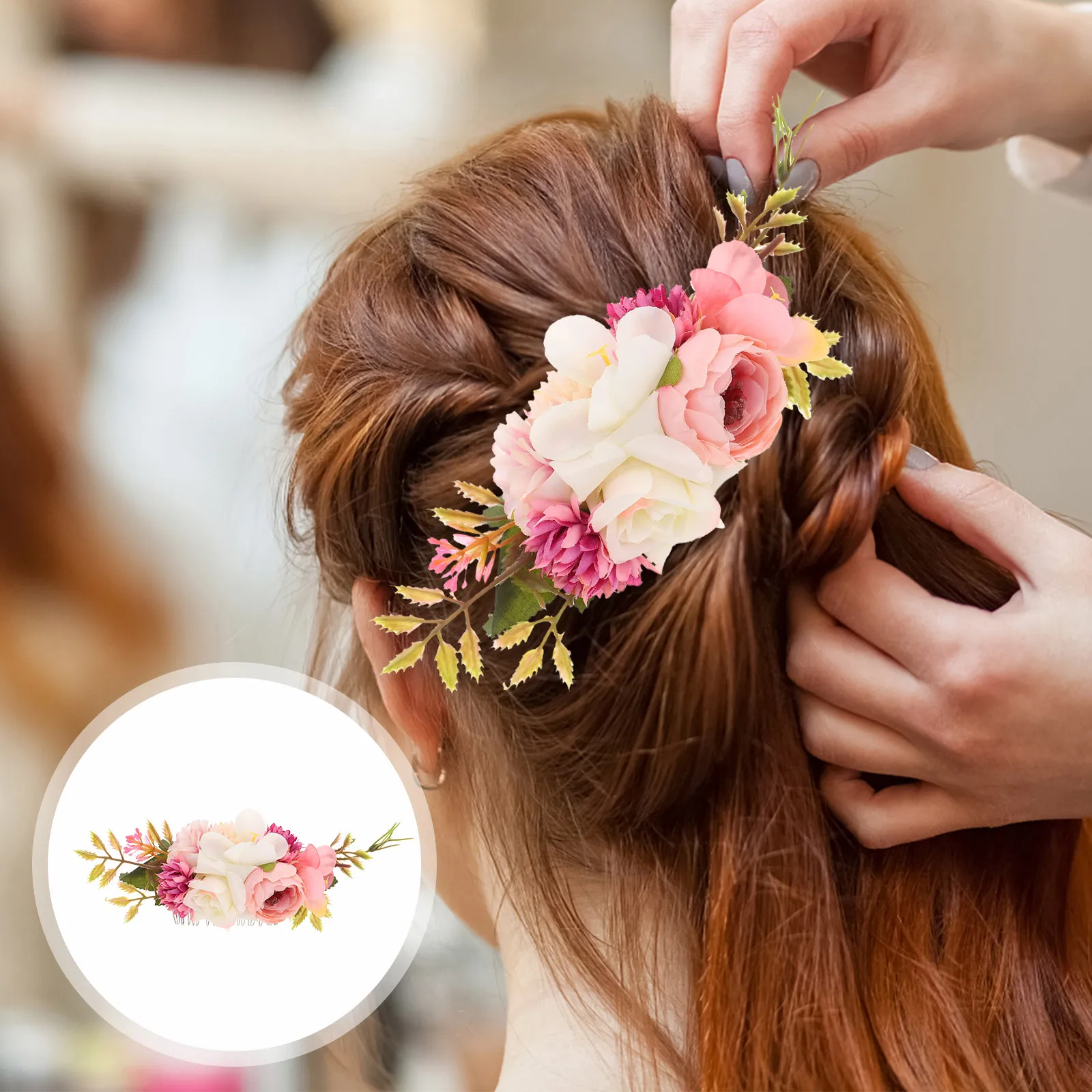 

Элегантная свадебная заколка-гребень для волос с цветочным дизайном, роскошный цветочный узор, удобная и устойчивая, для длительного использования