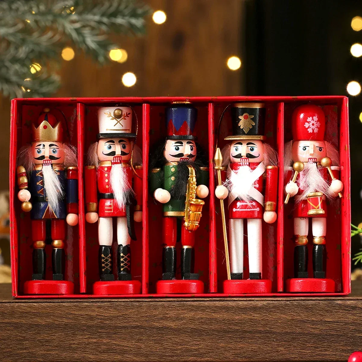 Nutcracker Puppet Soldier Xmas Ornaments Christmas Pendant Cute Soldiers Band Dolls Nutcracker Home Desktop Decor Party Gift