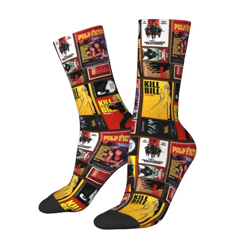 

Y2K Quentin Tarantino Movie Collage For Women Men Stretch Summer Autumn Winter Pulp Fiction Kill Bill Crew Socks