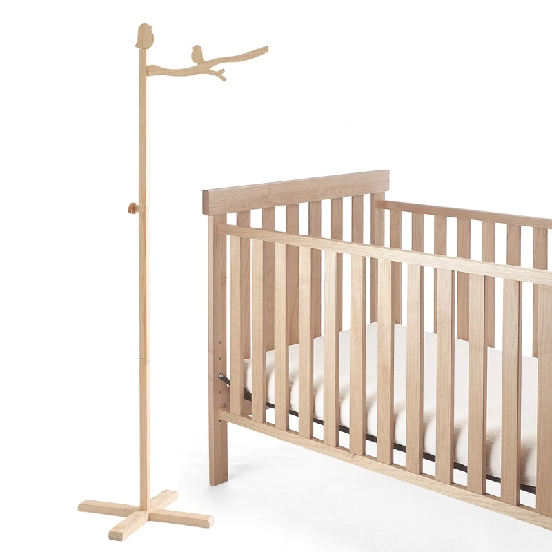 

Baby Wooden Bed Bell Bracket Mobile Hanging Rattles Toy Hanger Bird Shape Baby Crib Mobile Bed Bell Toy Holder Arm Bracket Gifts