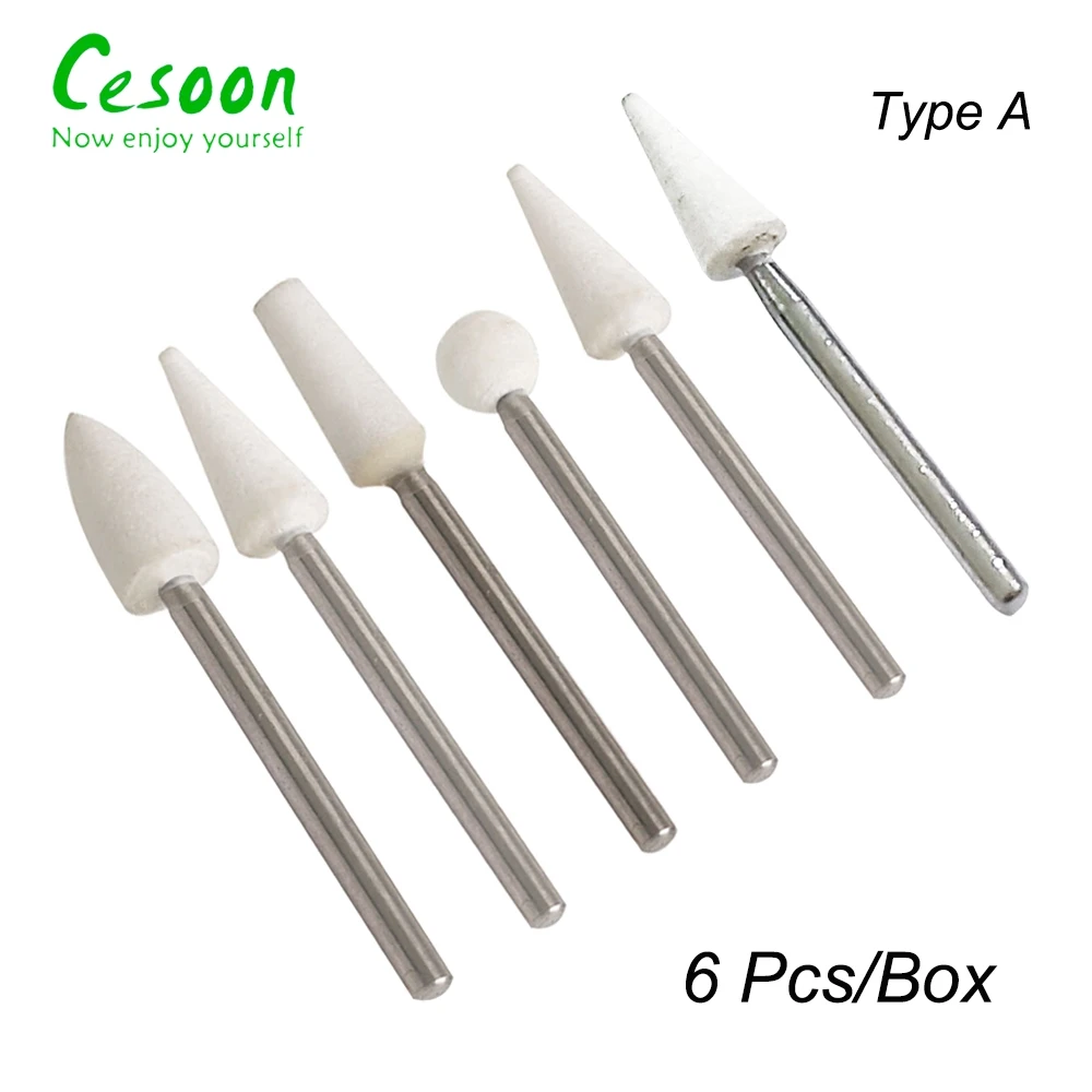 1 Set Dental White Stone Polishing Polisher FG Drills Cone Round Shape Flame white sandstone Grinding Head Dentistry materials