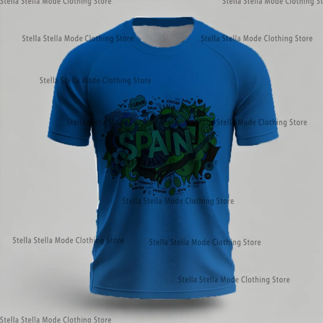 

Mens And Kids Spanish Graphic T Shirts Soft Breathable Tees For Boys And Men With Cool España Flag Design Casual Comfort Fit 12
