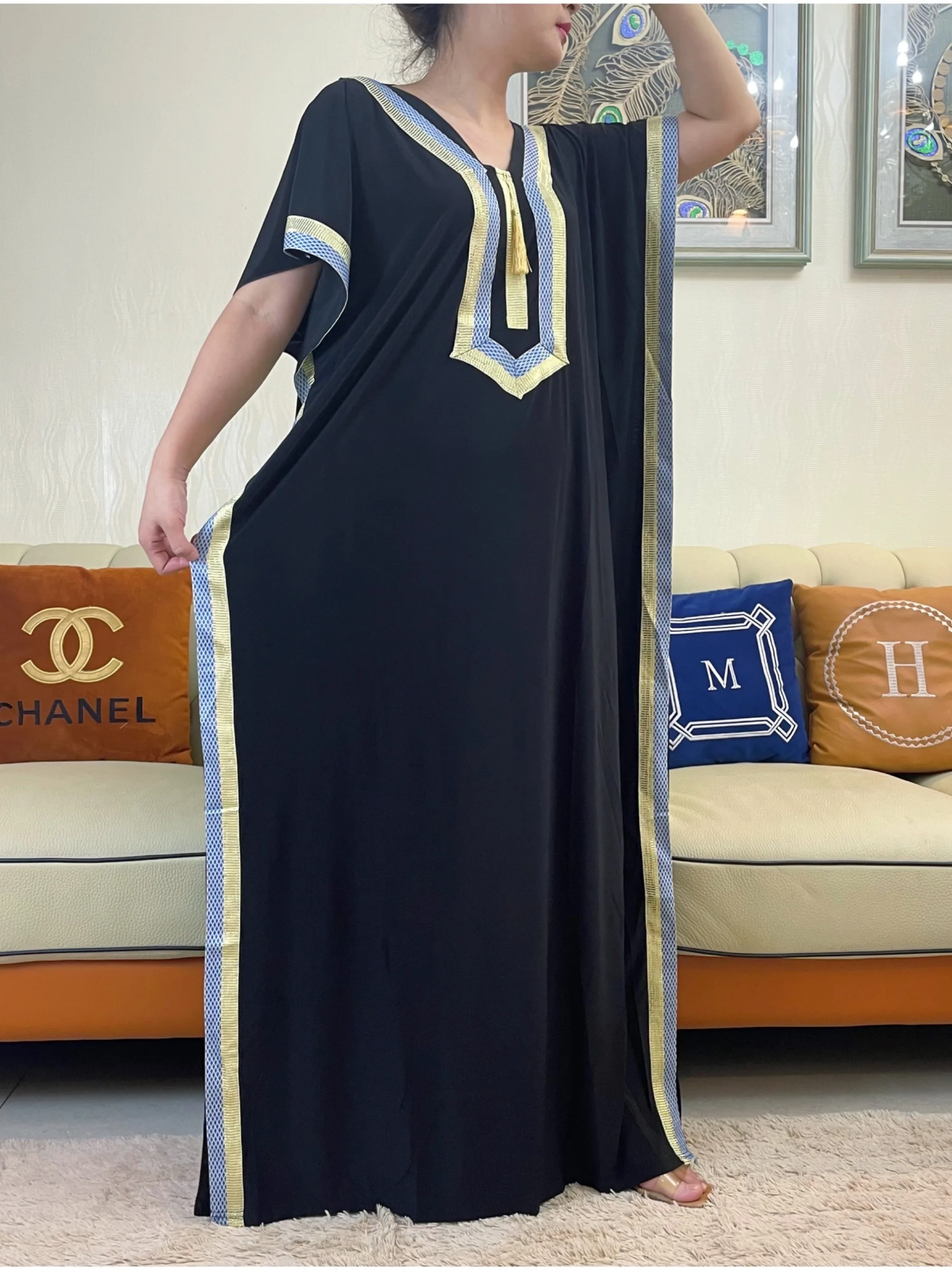 Summer Muslim Dress Women Casual Short Sleeve Bohemian Floral Islamic Dubai Abaya Cloth Maxi Prayer Embroidered Robe